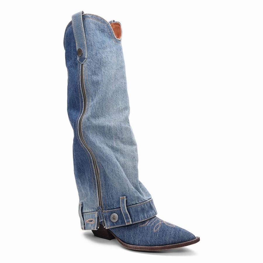 Botte Ash Desperado Festival Tall Shaft Bleu Femme | DVU-9770578