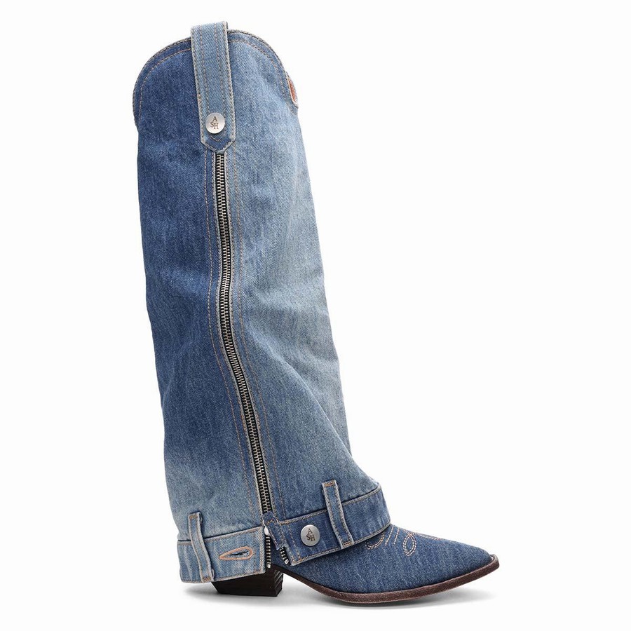 Botte Ash Desperado Festival Tall Shaft Bleu Femme | DVU-9770578