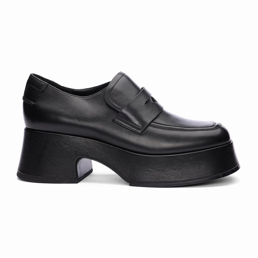 Mocassin Ash Halo Platform Noir Femme | AUL-0410331