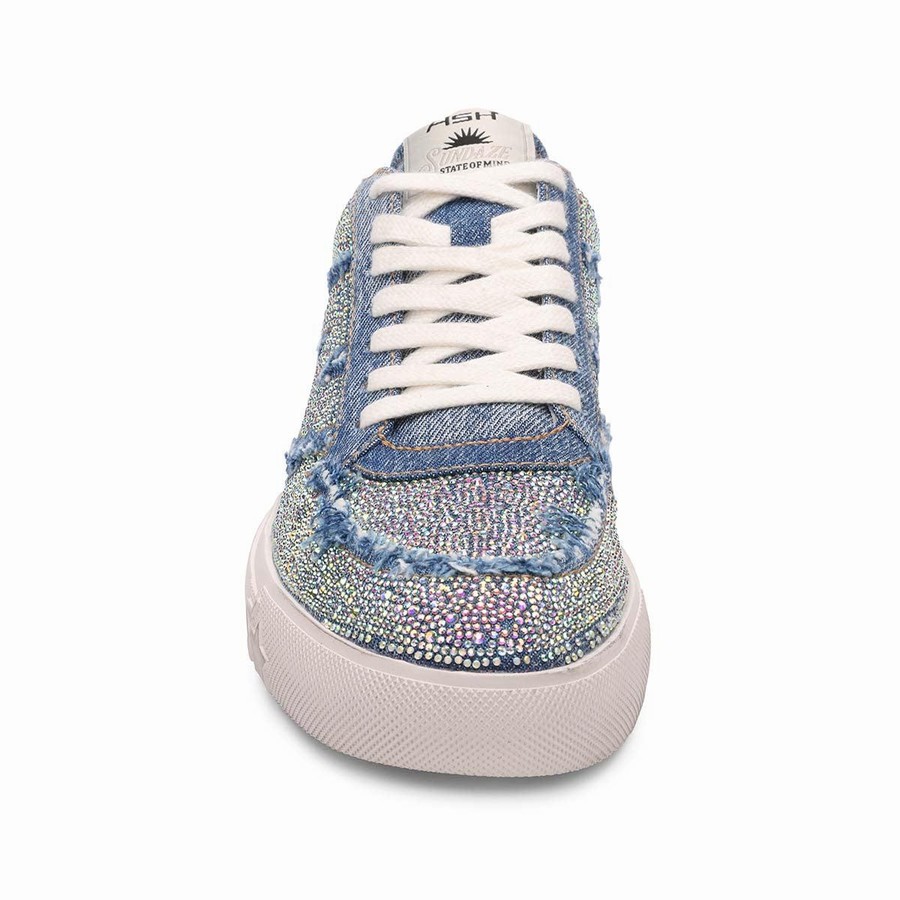 Basket Ash Malibu Strass Embellished Denim Bleu Femme | VML-2420440