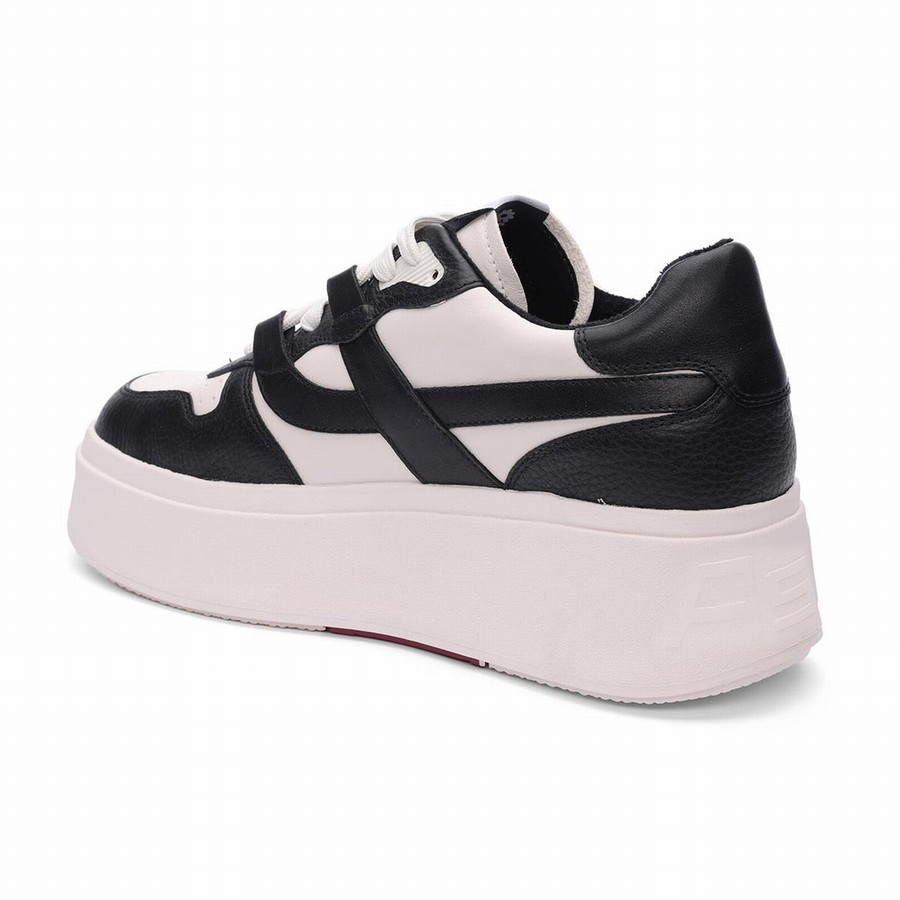 Basket Ash Match Eco-Friendly Tumbled Leather Platform Noir Femme | PIK-8871131