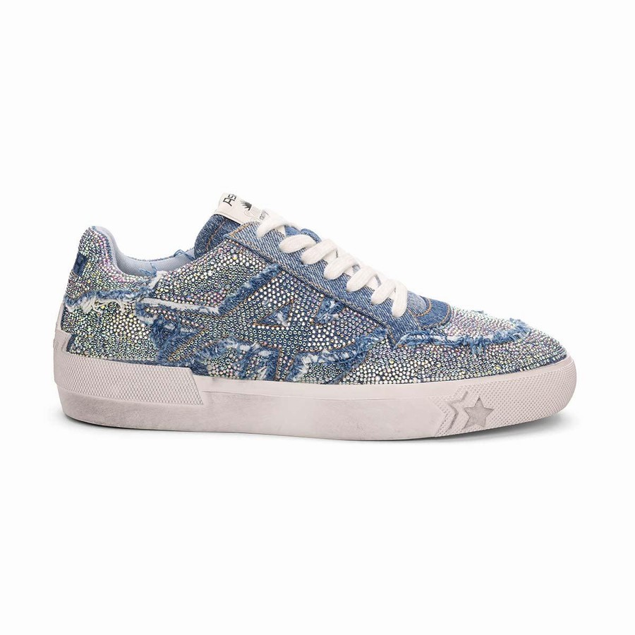 Basket Ash Malibu Strass Embellished Denim Bleu Femme | VML-2420440