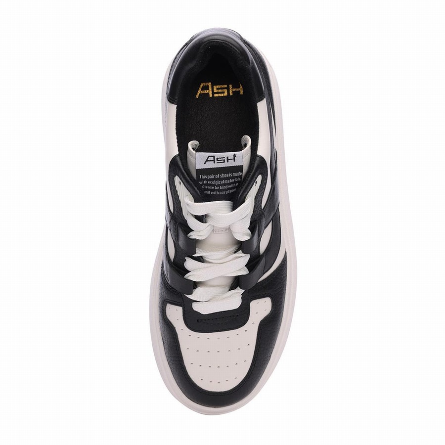 Basket Ash Match Eco-Friendly Tumbled Leather Platform Noir Femme | PIK-8871131