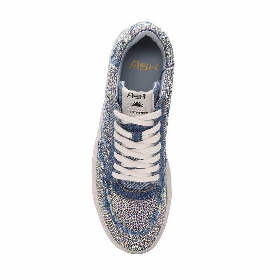 Basket Ash Malibu Strass Embellished Denim Bleu Femme | VML-2420440