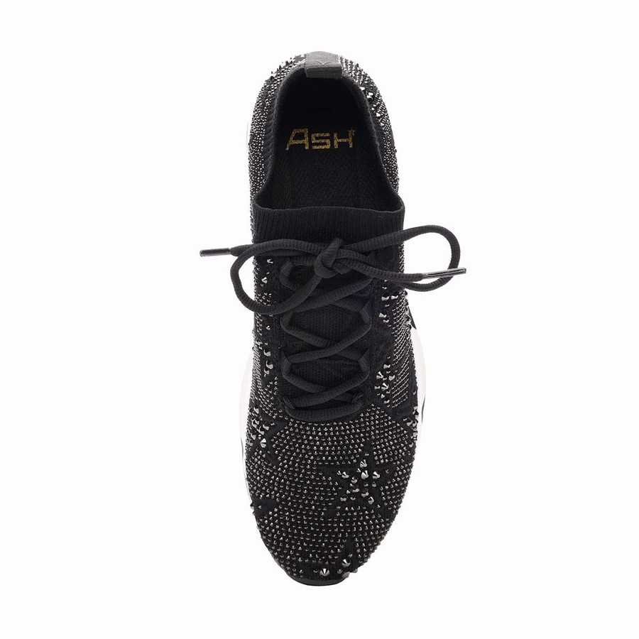 Basket Ash Lucky Shine Knit Noir Femme | FYA-5122728