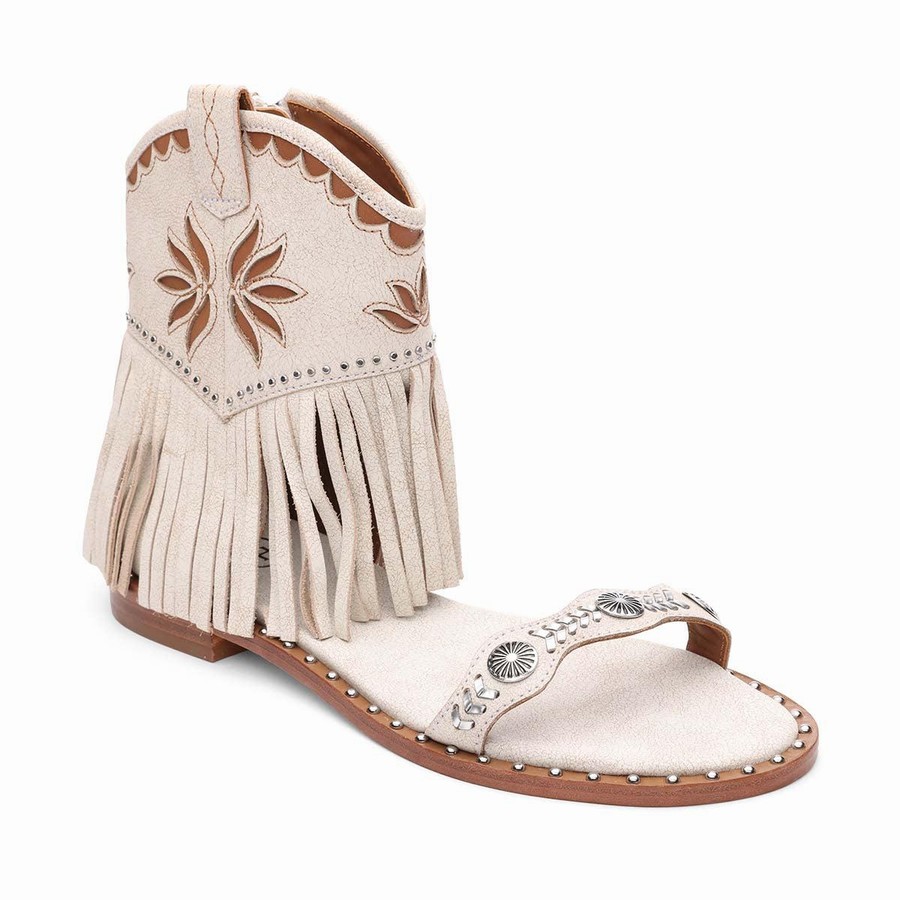 Sandale Ash Paquito Embellished Fringe Beige Femme | NQG-4425693