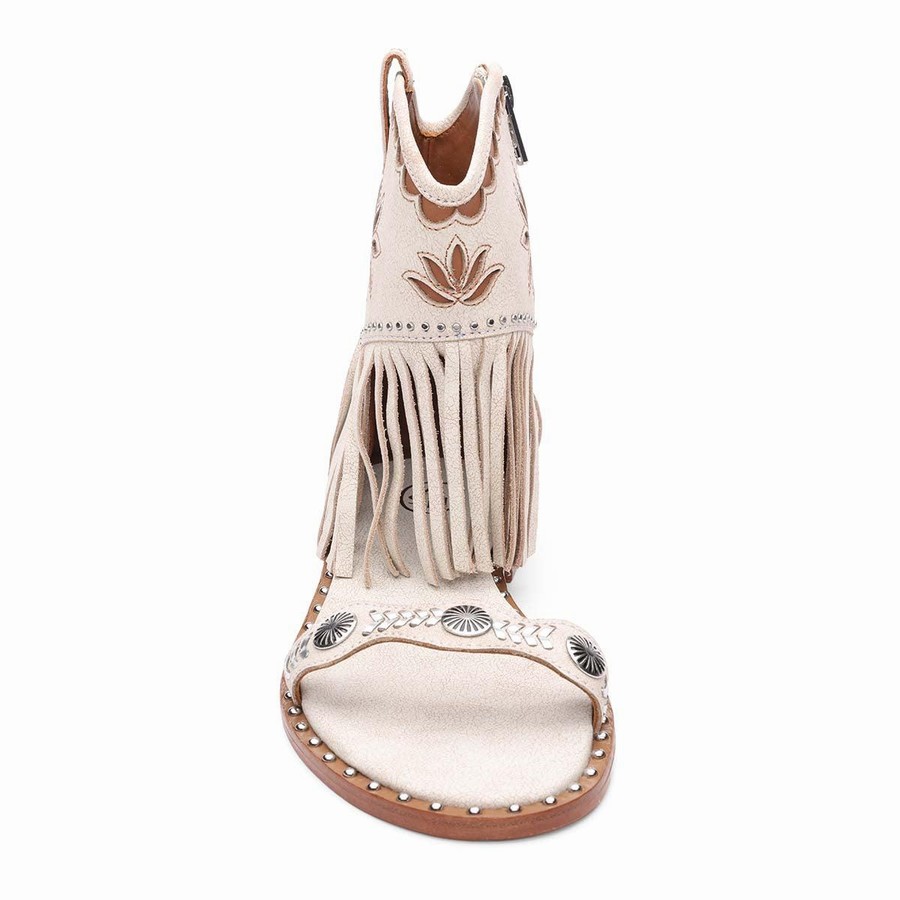 Sandale Ash Paquito Embellished Fringe Beige Femme | NQG-4425693