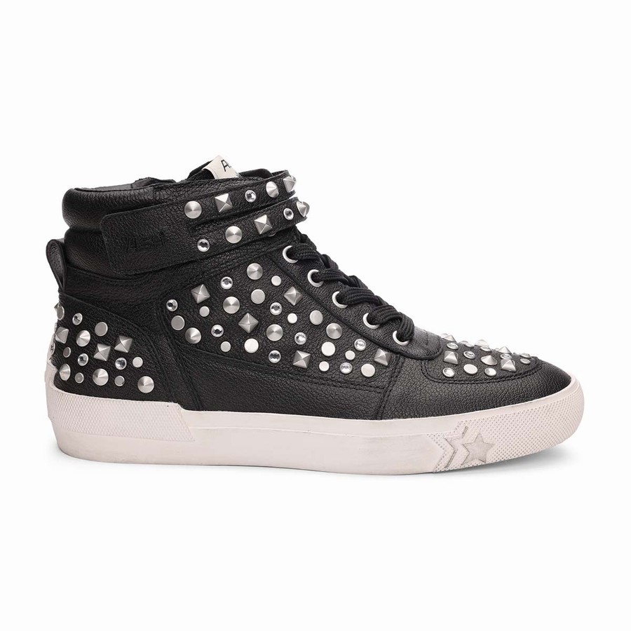 Basket Ash Myriad Studded Hightop Noir Femme | JZT-1143487