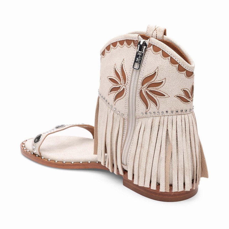 Sandale Ash Paquito Embellished Fringe Beige Femme | NQG-4425693