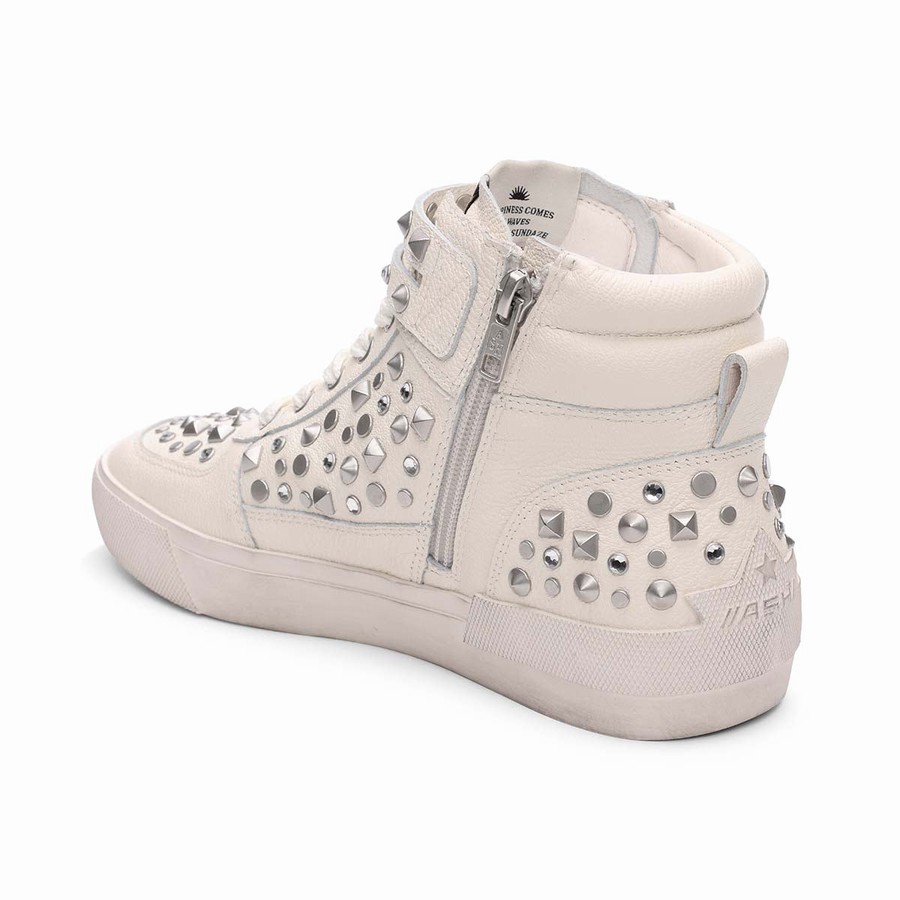 Basket Ash Myriad Studded Hightop Blanche Femme | PSP-3767638