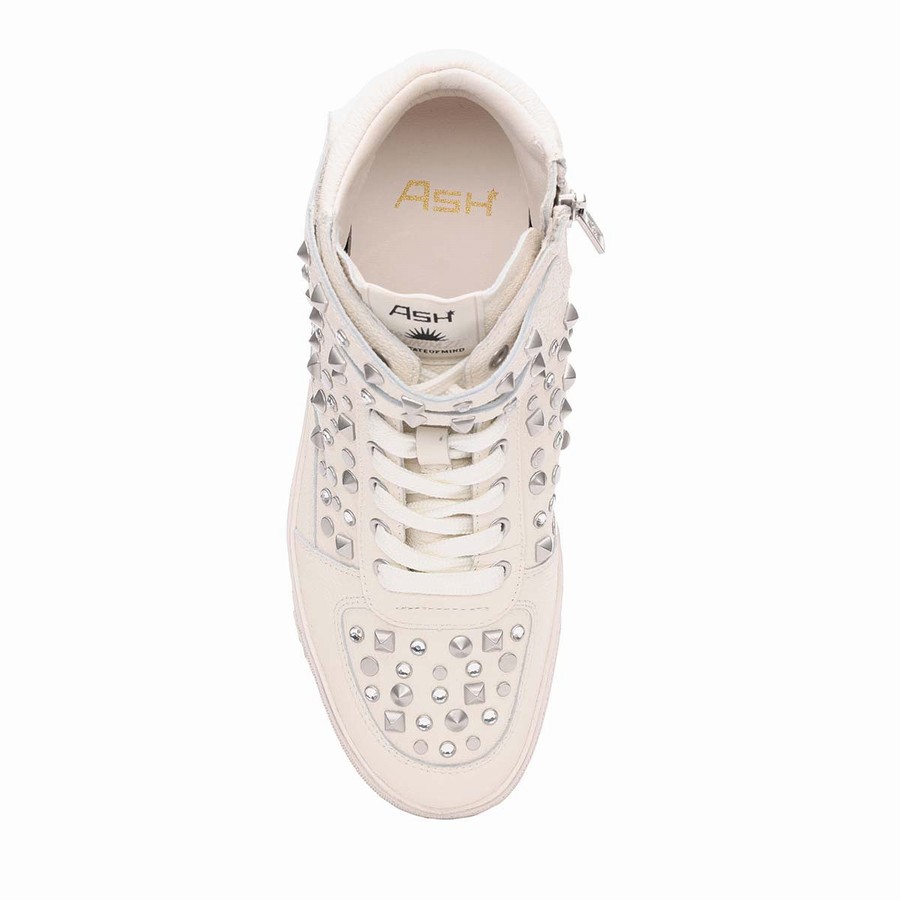 Basket Ash Myriad Studded Hightop Blanche Femme | PSP-3767638