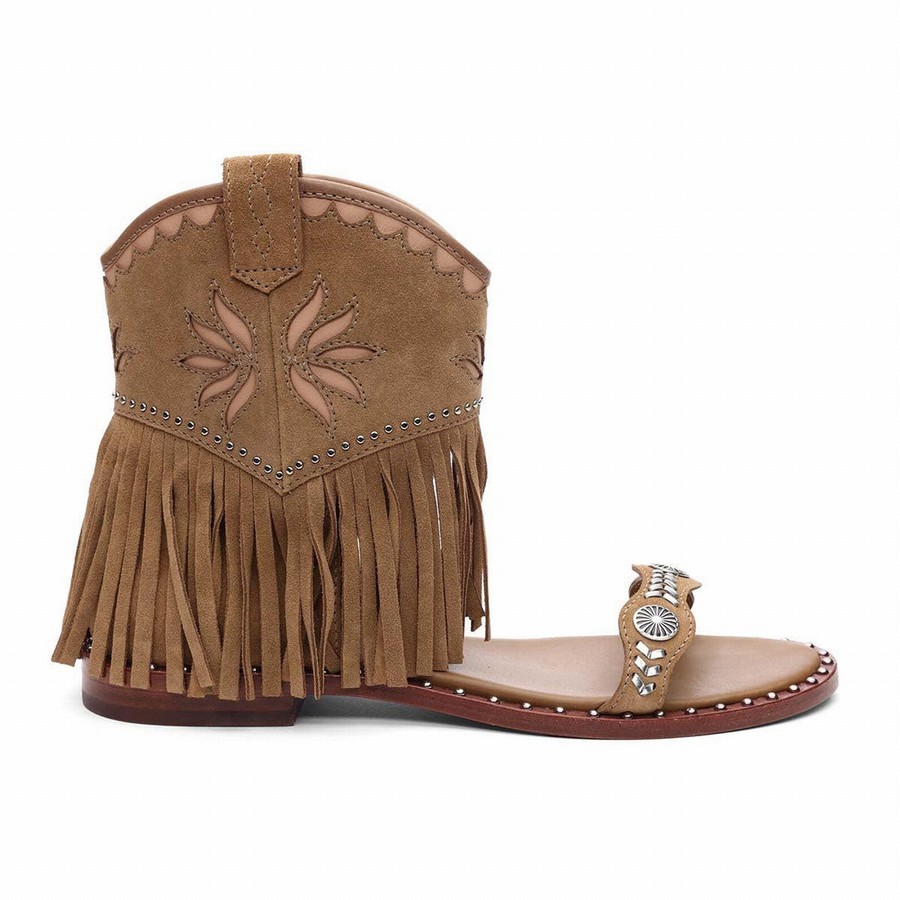 Sandale Ash Paquito Embellished Fringe Marron Femme | RCG-1522330