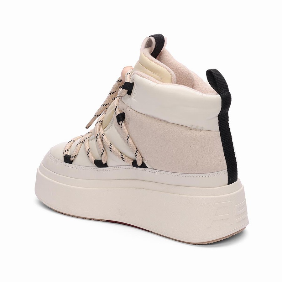 Botte Ash Montana Puffy Nylon Winter Blanche Femme | OGU-1643329