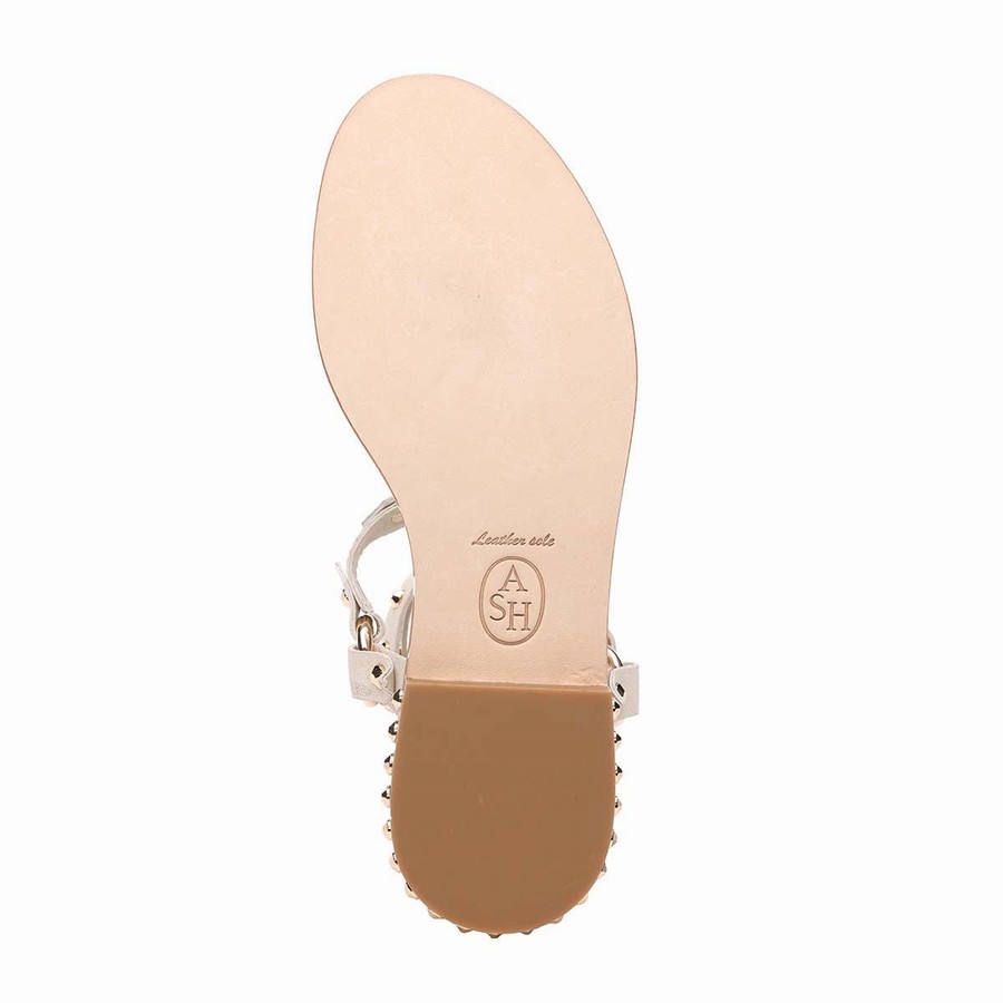 Sandale Ash Pulp Studded Flat Blanche Femme | NWK-1121147