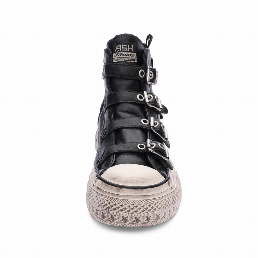 Basket Ash Rainbow Leather Buckle Hightop Noir Femme | YIC-1327461