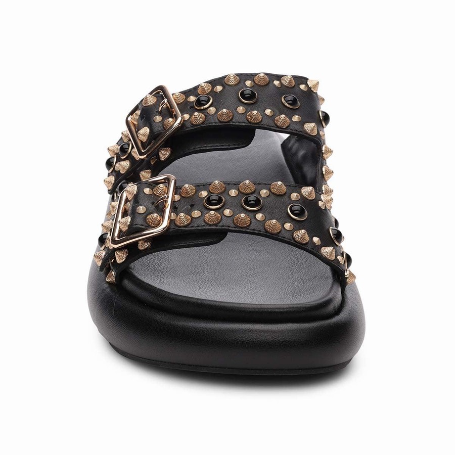 Claquette Ash Viking Studded Footbed Noir Femme | SUS-4204536