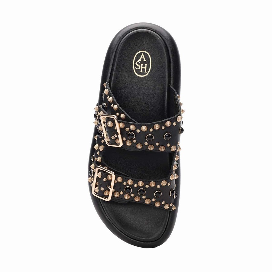 Claquette Ash Viking Studded Footbed Noir Femme | SUS-4204536